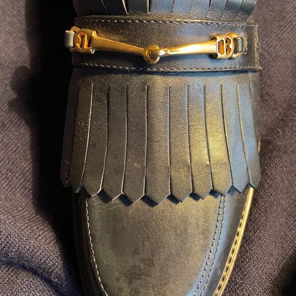 Etienne Aigner College Slippers Navy Blue Loafers Leather - Picture 4 of 5